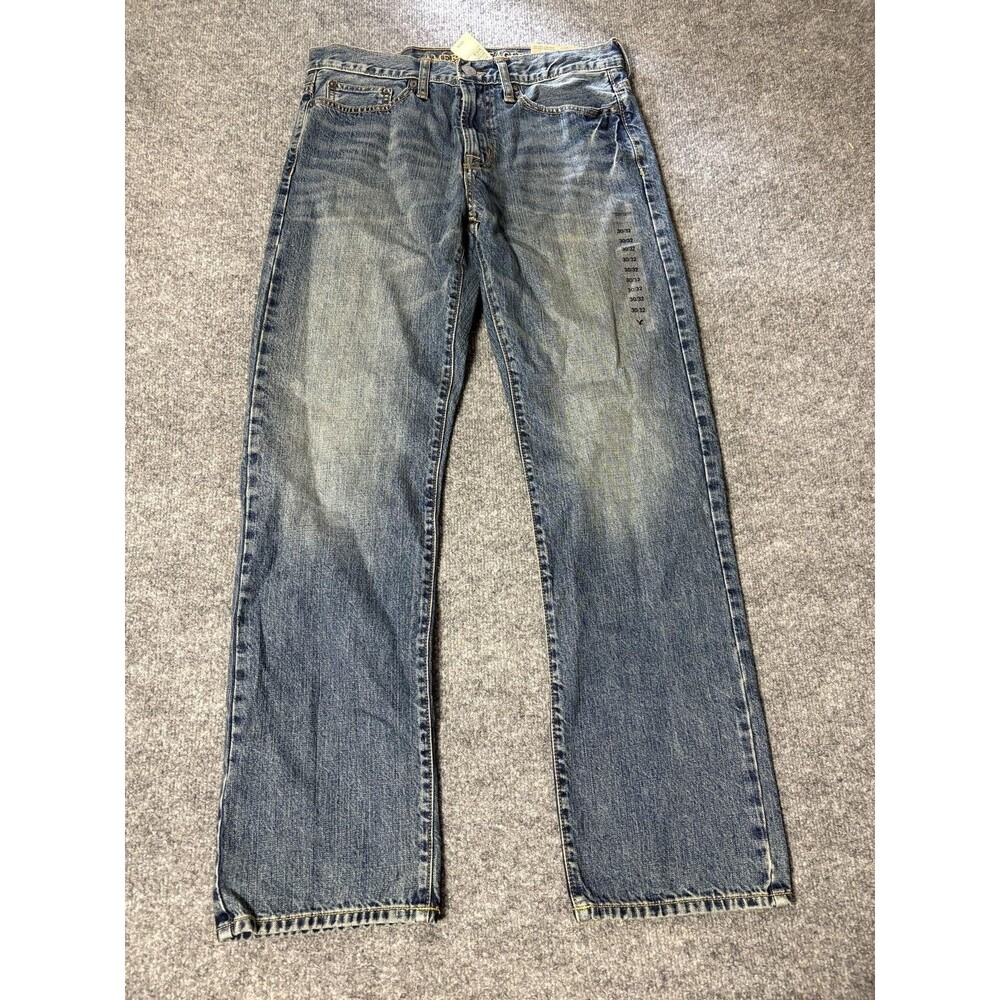 American Eagle Outfitters Jeans Mens 30x32 Blue Relaxed Straight 542 Denim